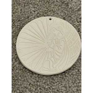 White Clay Angel Christmas Ornament